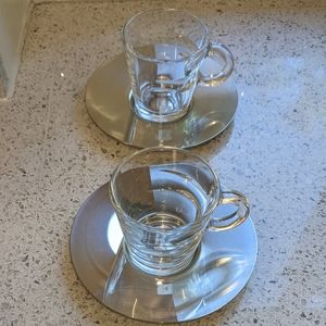 Nespresso Glass Espresso Cups & Saucers, Set of 2